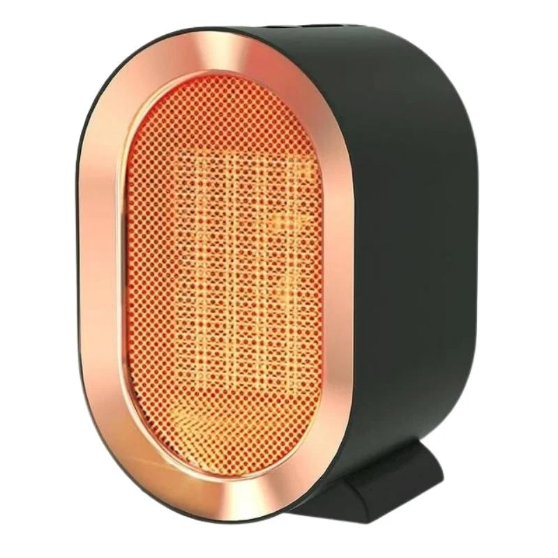 Portable ceramic heater with overheating protection and easy-grip base