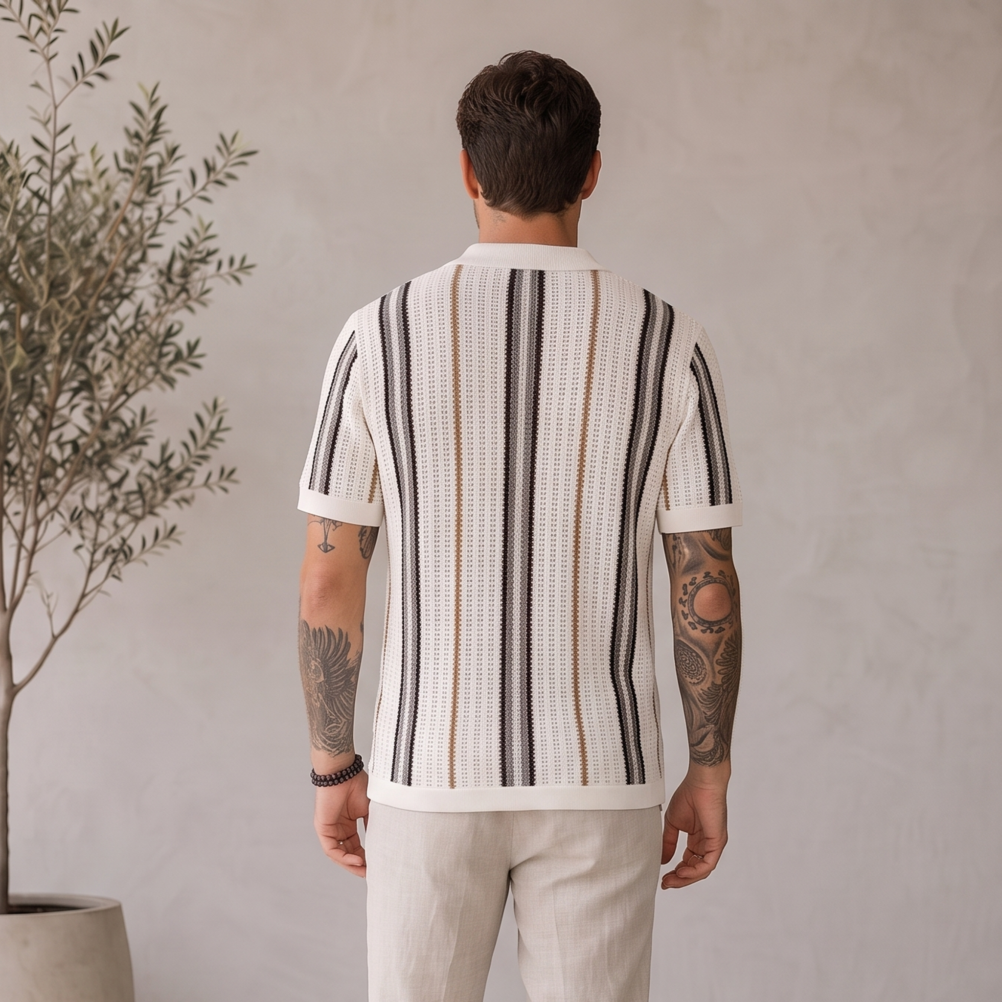 Polo Shirt Contrast Panel Men