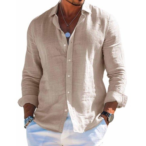 Men's casual button-up shirt with classic collar and comfortable fit