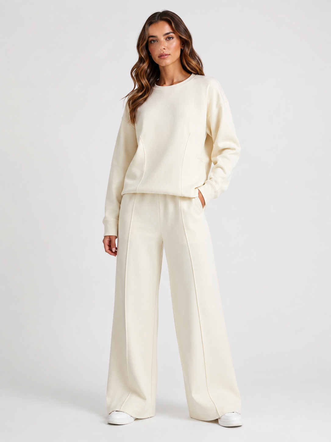 Two- piece set in woven fabric for women