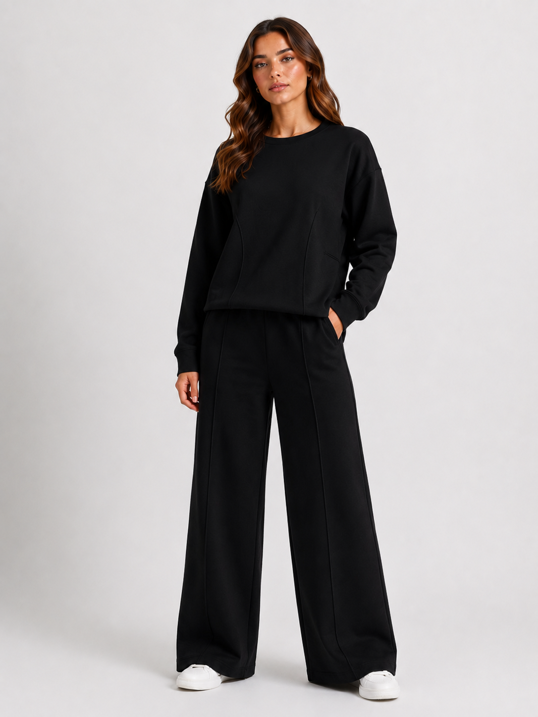 Two- piece set in woven fabric for women