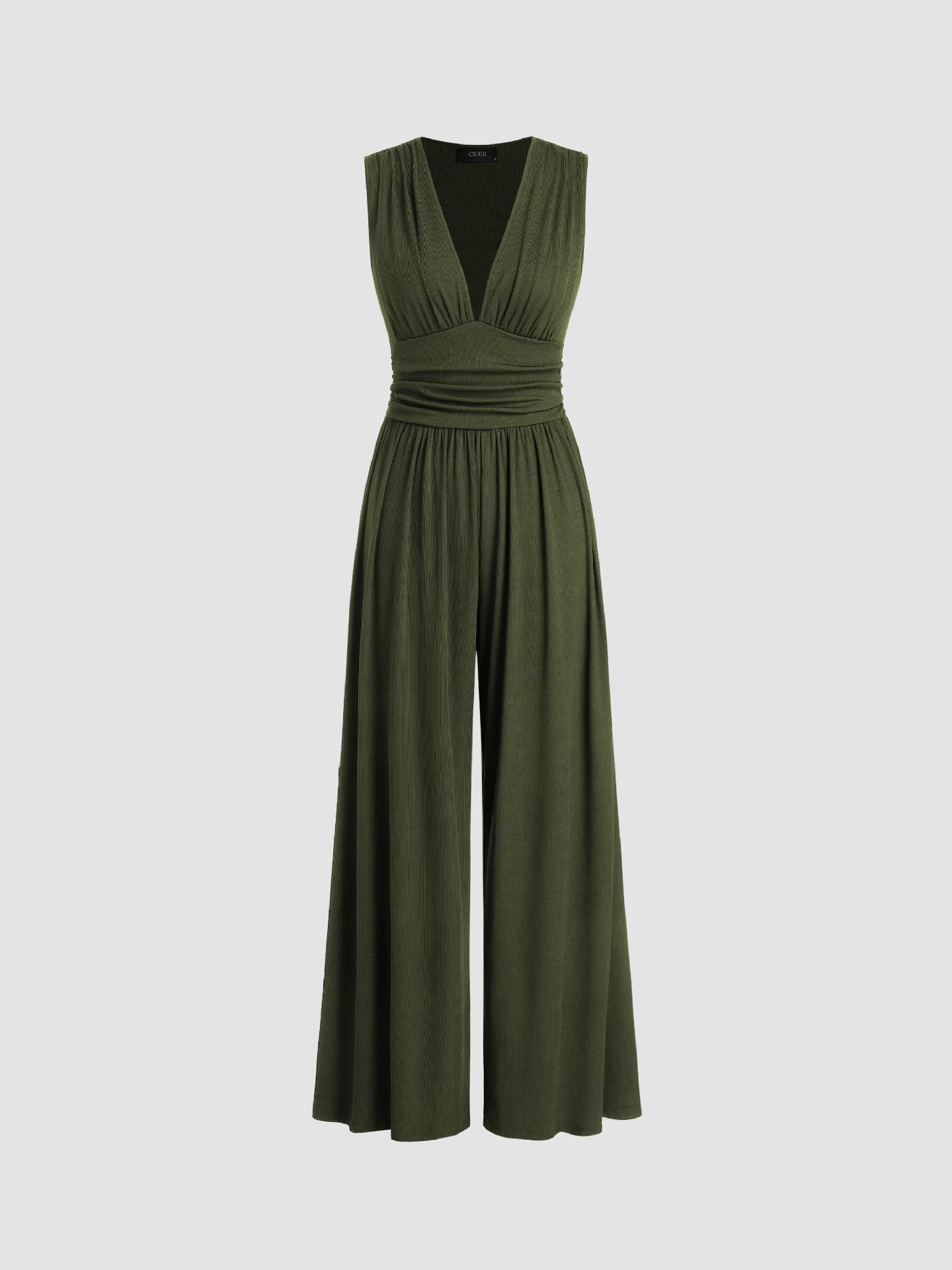 Sleeveless Women's Jumpsuit with Wide Legs and Flattering V-Neck for Spring and Summer