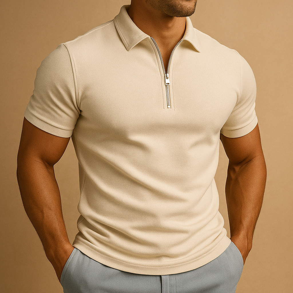 Men's short-sleeved zip-up polo shirt Polotröjor