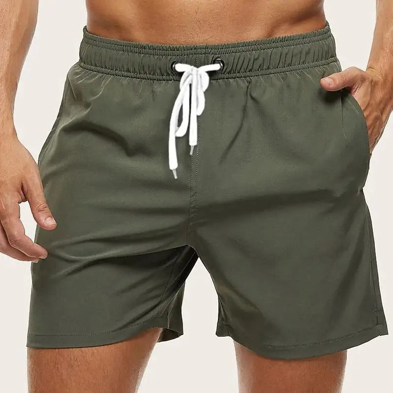Badshorts med elastisk midja och dragsko för herr Byxor