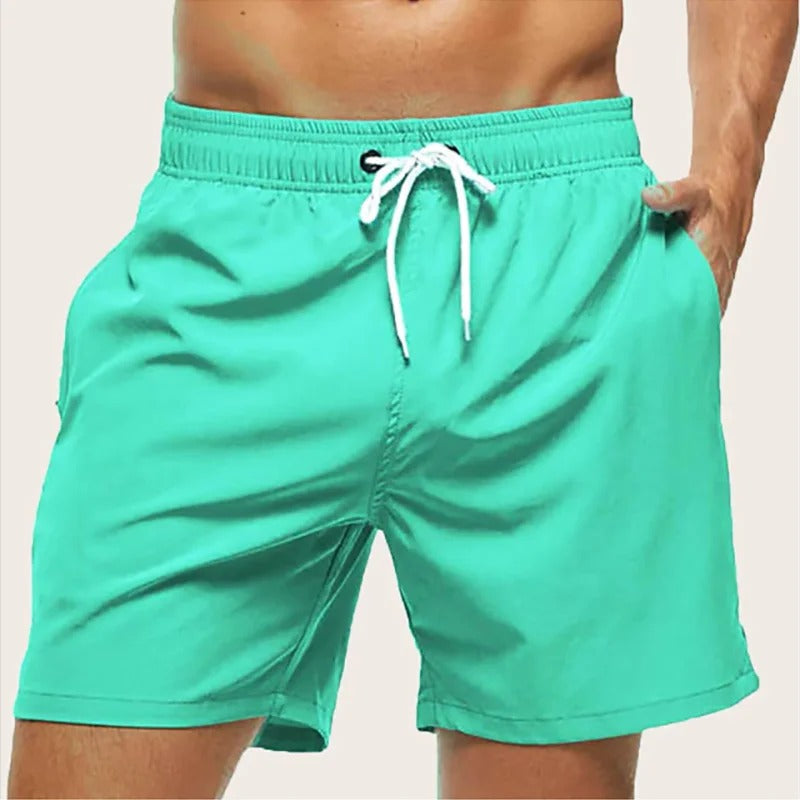 Badshorts med elastisk midja och dragsko för herr Byxor