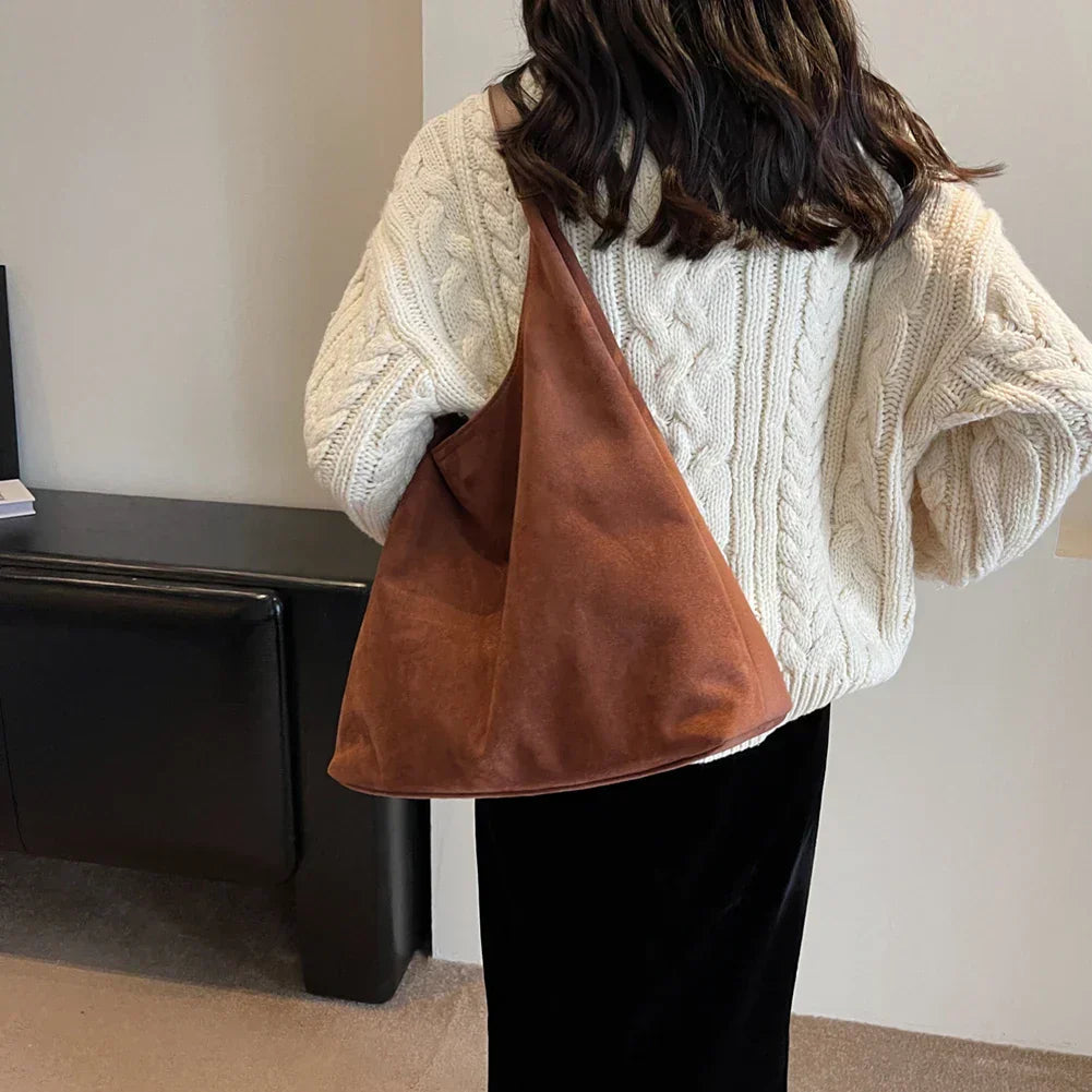 Spacious minimalist tote bag with clean lines and soft material