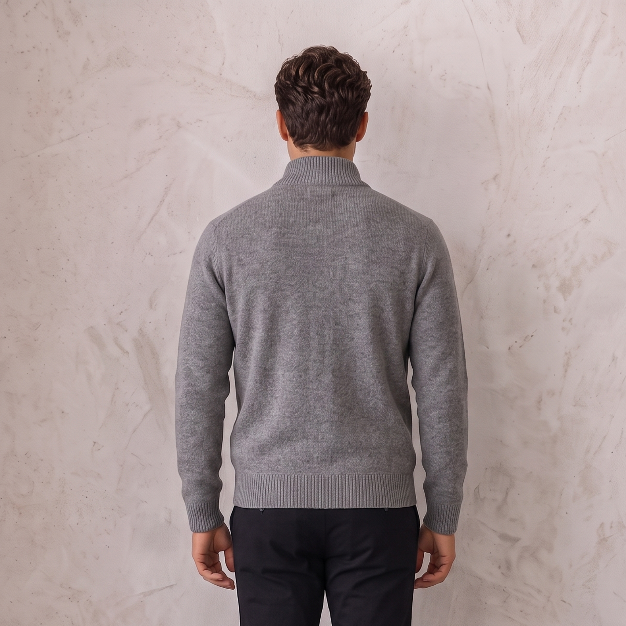 Wool-Blend Jacket Zip Front Men