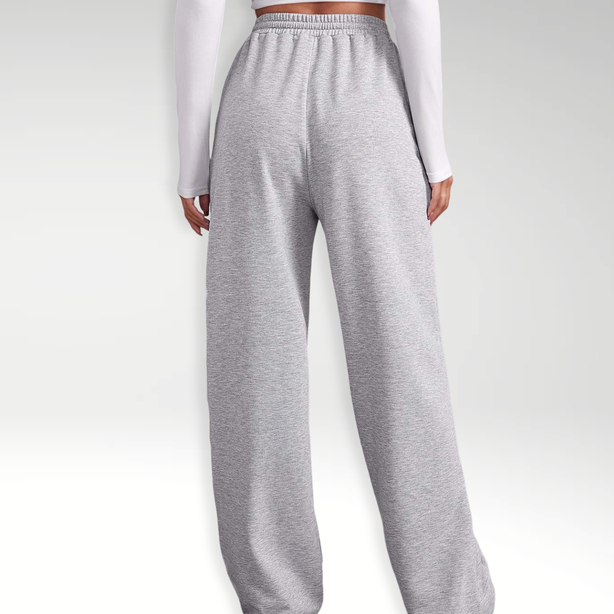 Women's relaxed wide-fit trousers in woven textile with fluid drape