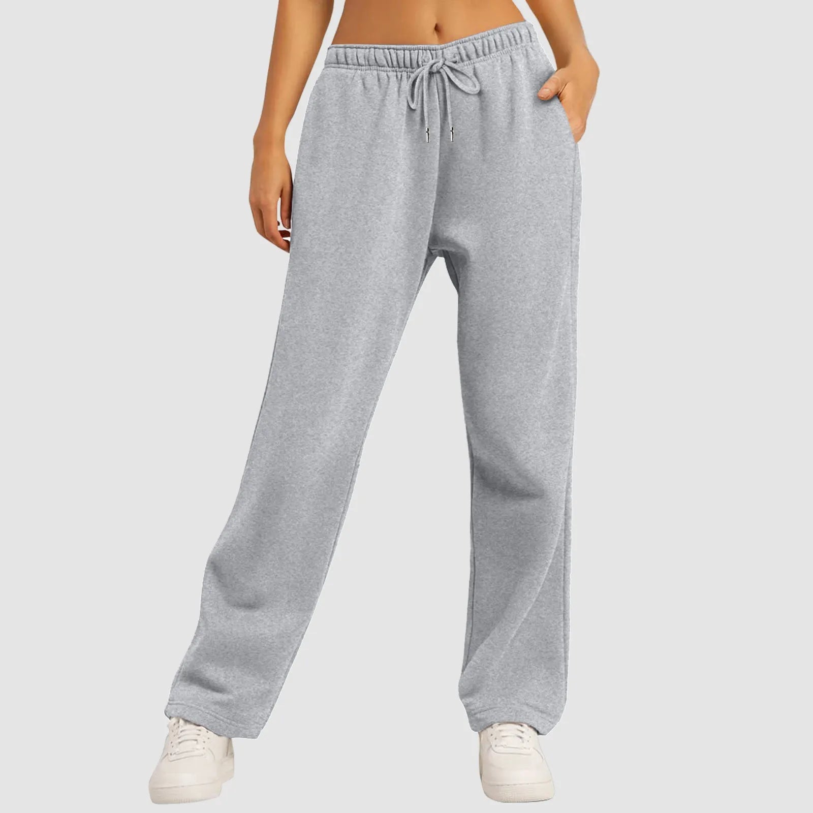 High-waist wide-leg trousers for women with side pockets and woven fabric