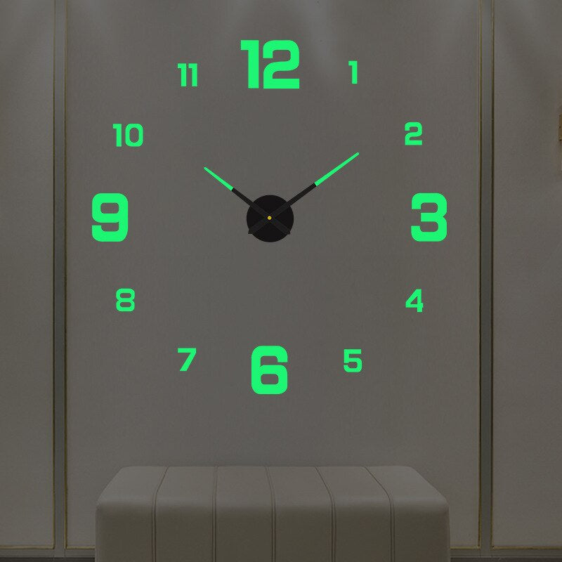 Modern wall clock with silent quartz movement displayed against a neutral wall