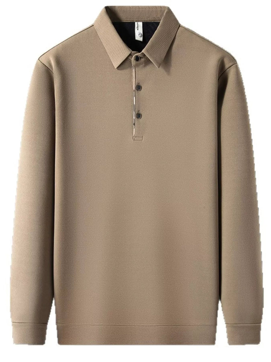 Slim-fit men's polo shirt with classic collar and stretch fabric