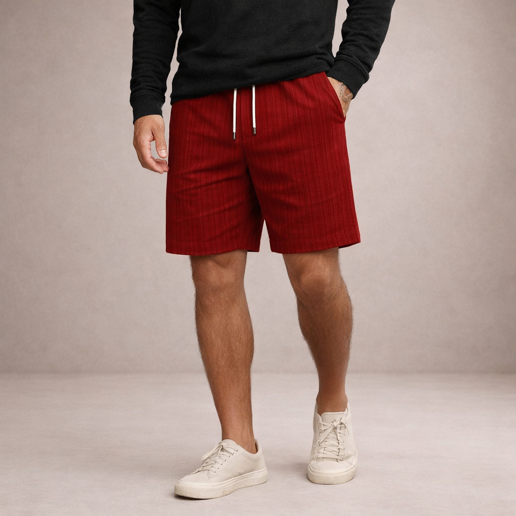 Above knee shorts with classic straight silhouette