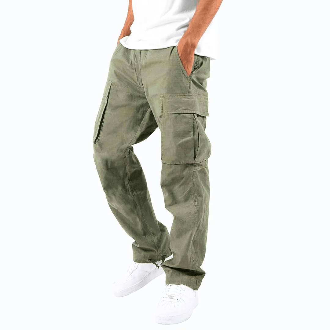 Men's cargo trousers in green – relaxed fit with multiple practical pockets