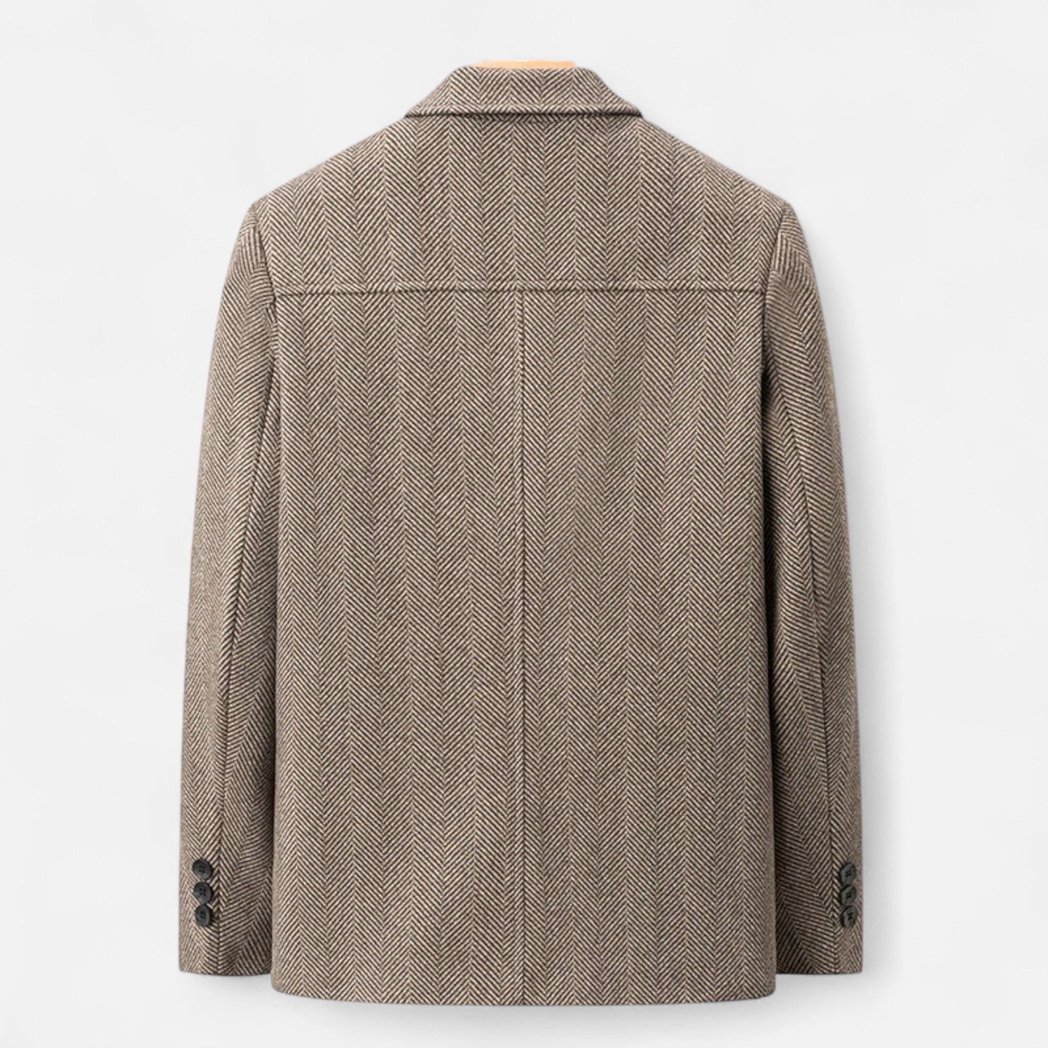 Men's structured textured jacket with long sleeves and classic collar