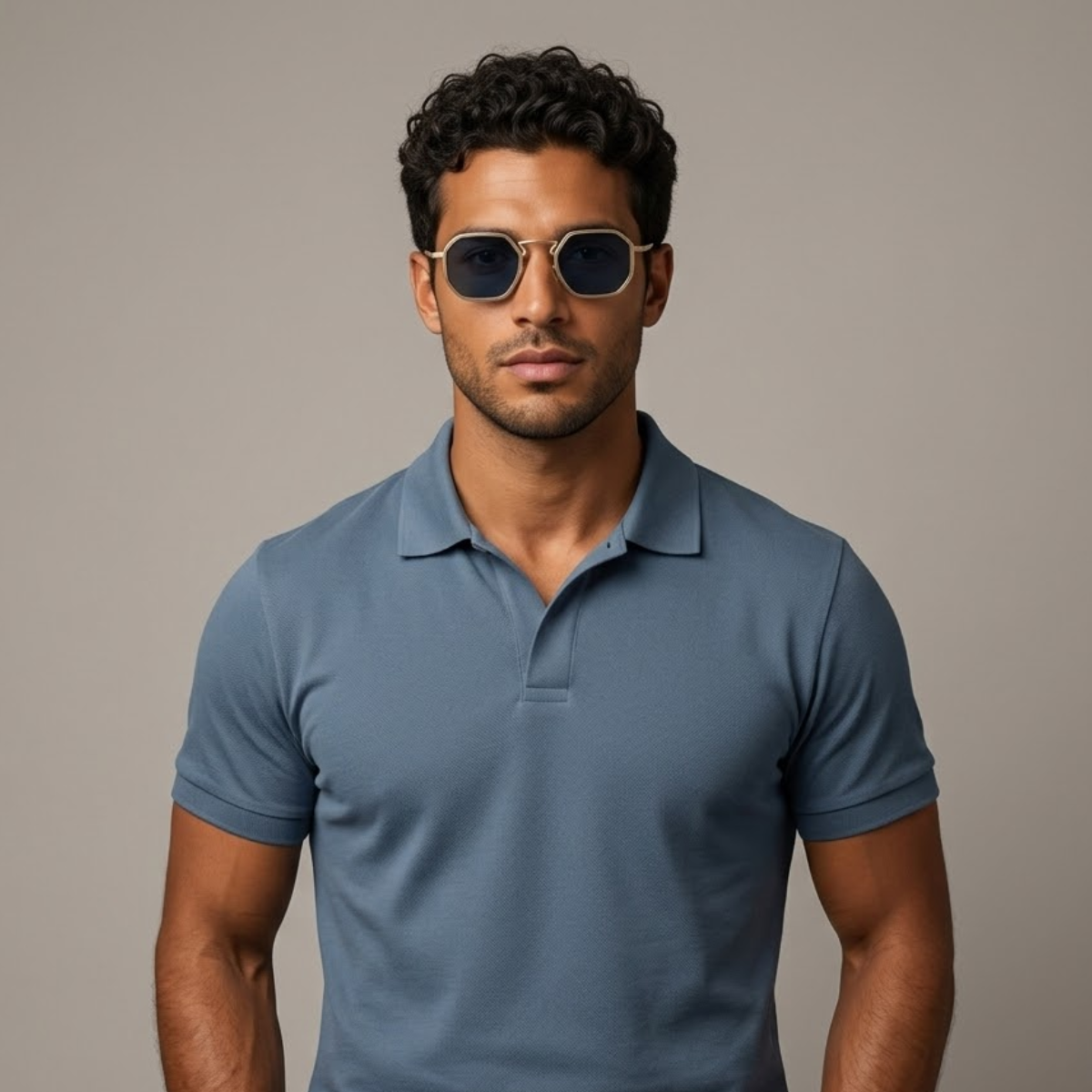 Retro hexagon sunglasses with UV protective lenses