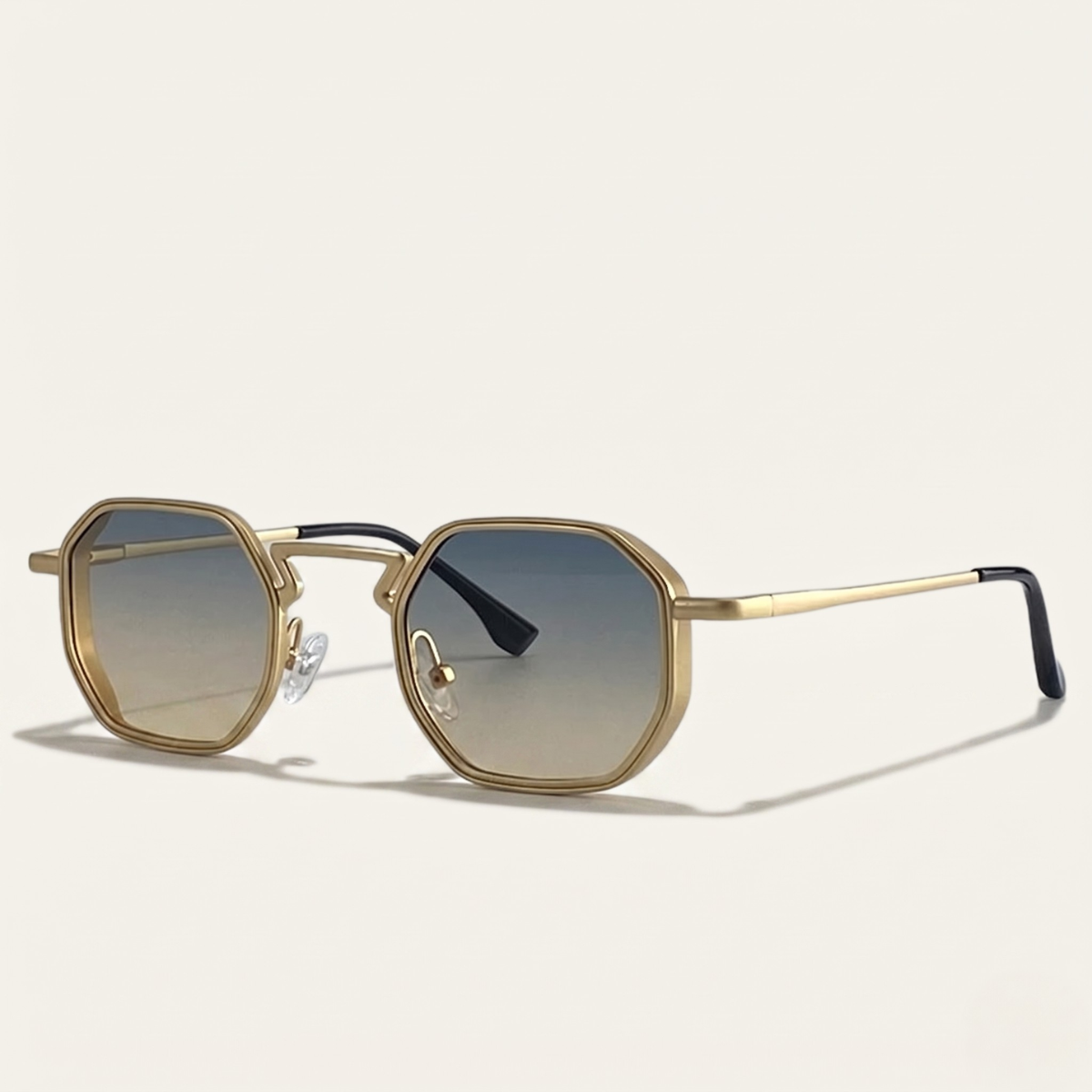 Vintage inspired hexagon sunglasses with lightweight frame