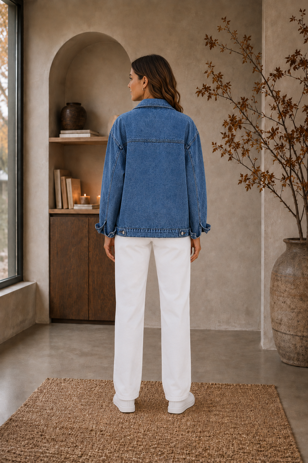 Relaxed fit denim jacket with chest pockets