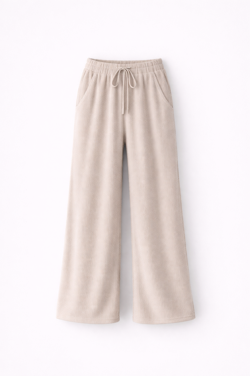 Relaxed-fit wide-leg pants with adjustable drawstring and fluid drape for women