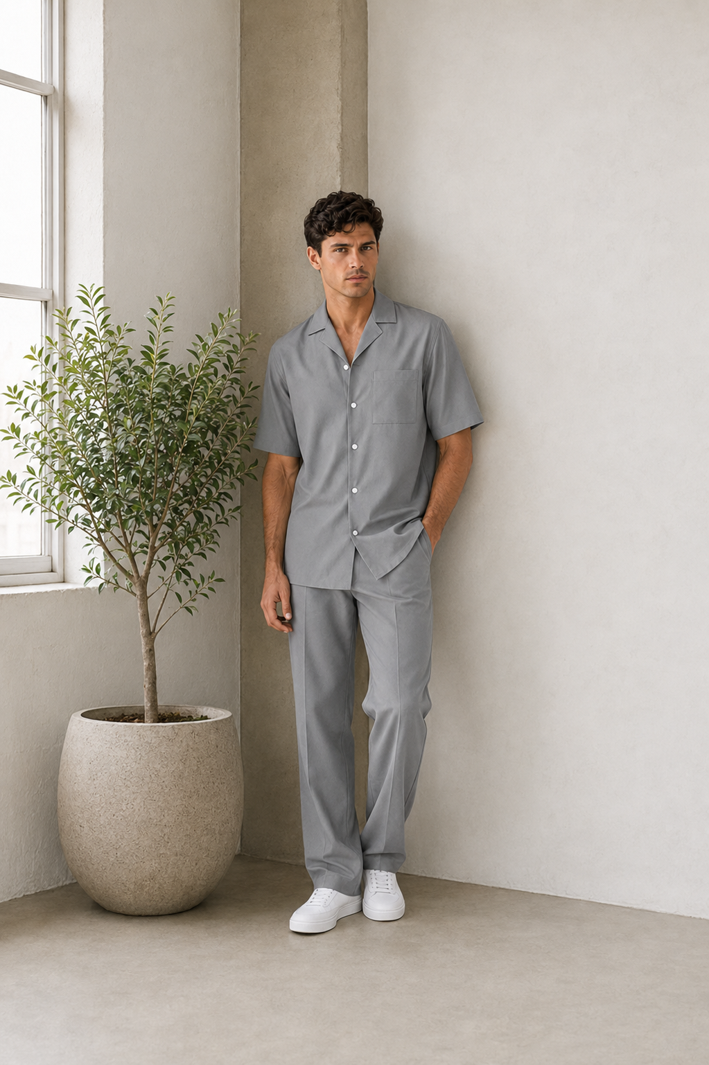 Matching shirt and trousers set for everyday wear