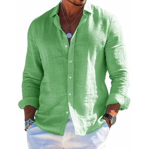 Lightweight men's shirt in breathable polyester, ideal for warm weather
