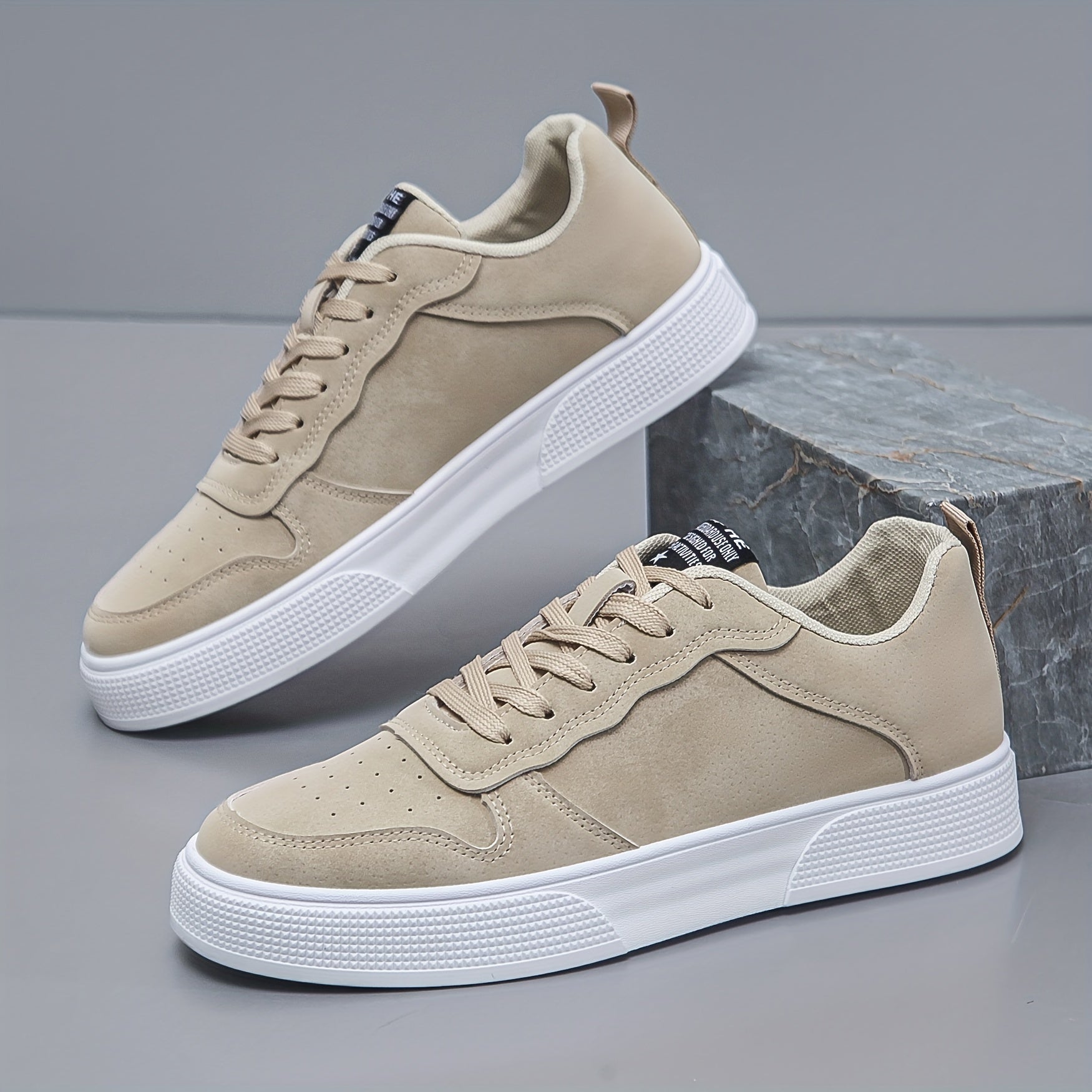 Close-up of the rubber outsole on men's canvas sneakers