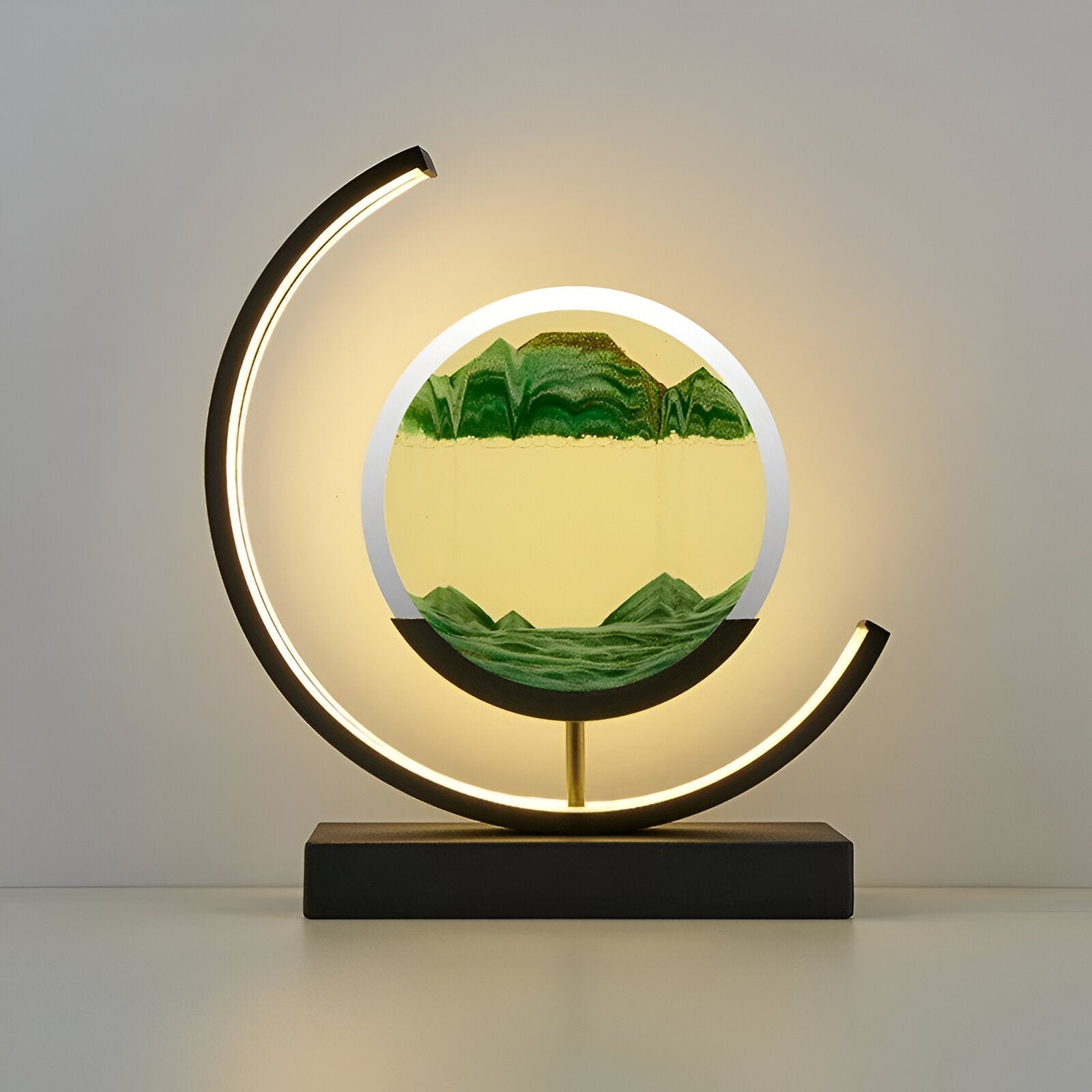 LED decorative lamp with sand art motion effect for bedroom or office décor