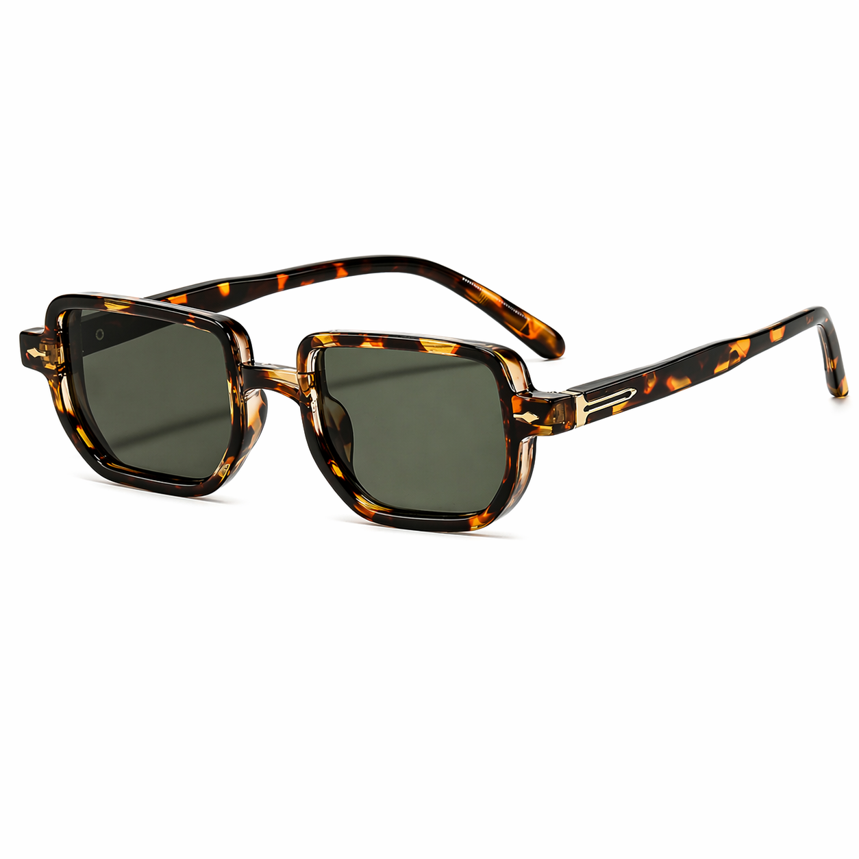 Front view of square acetate frame sunglasses