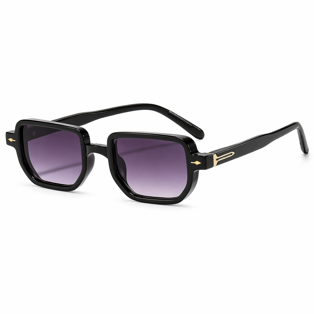 Square sunglasses with full acetate frame