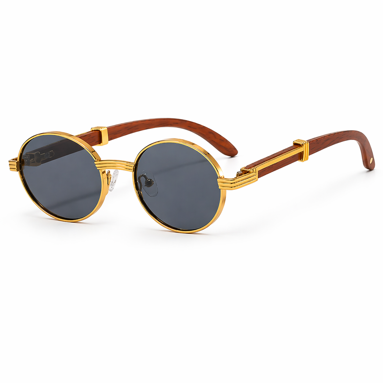 Front view of round metal frame sunglasses