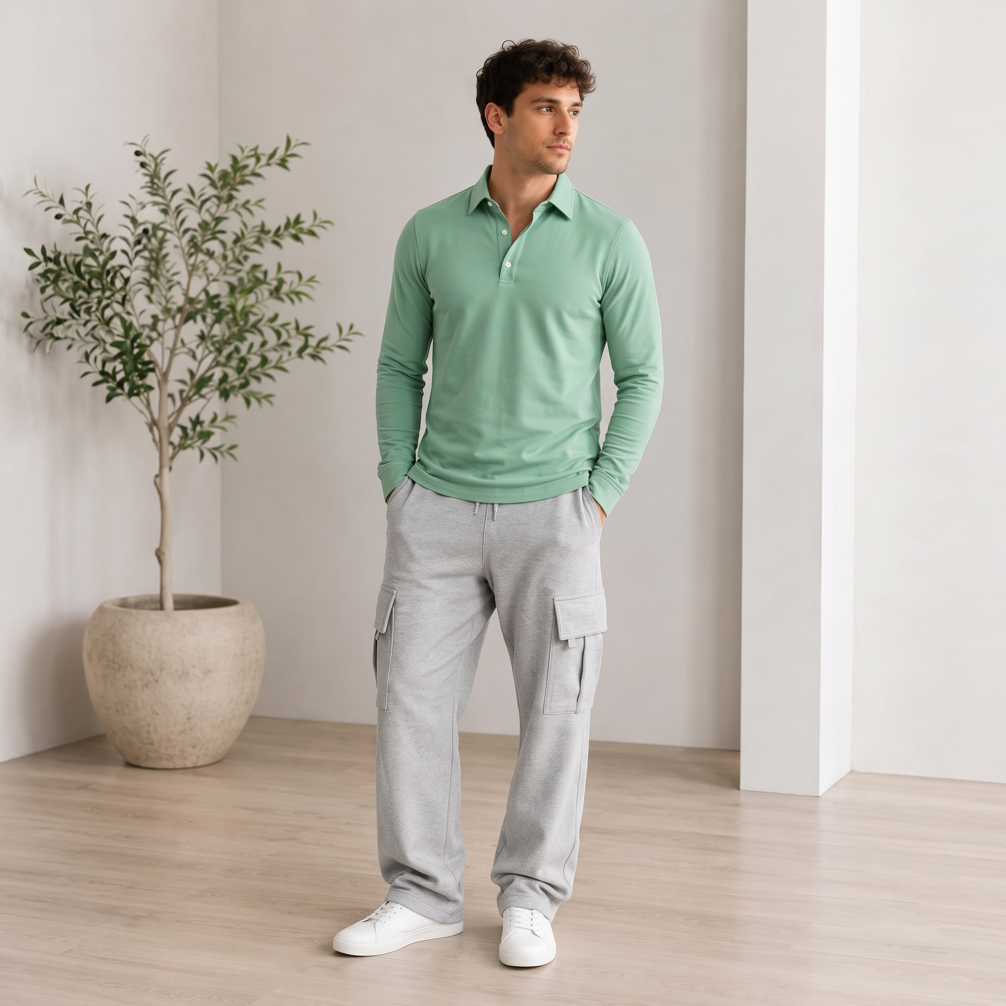Polo Shirt Long Sleeve Men
