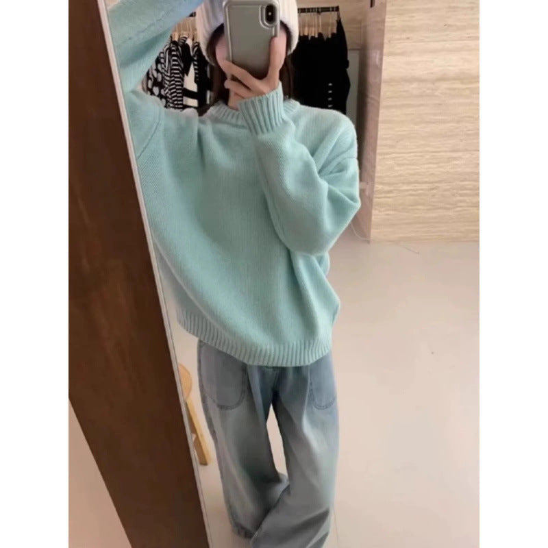 Women's fuzzy knitted sweater size range S to 2XL product overview