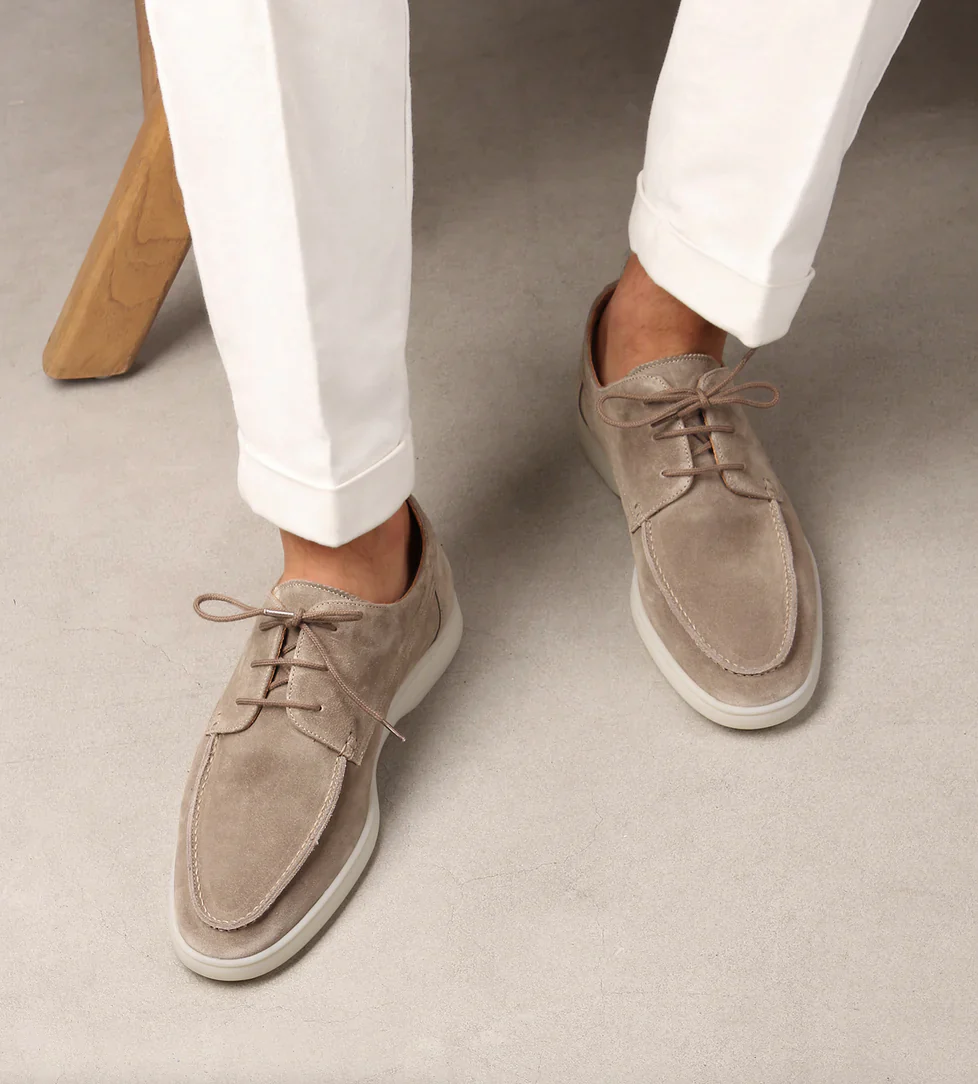 Men's suede loafers with rubber outsole for stable grip and all-day comfort