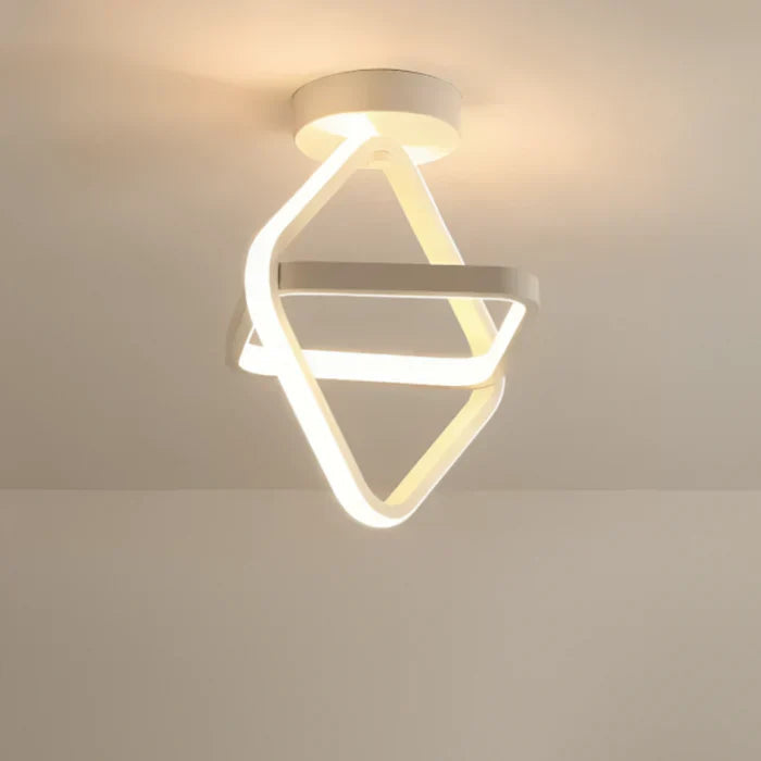 Square black LED ceiling light with aluminum alloy frame in a modern interior