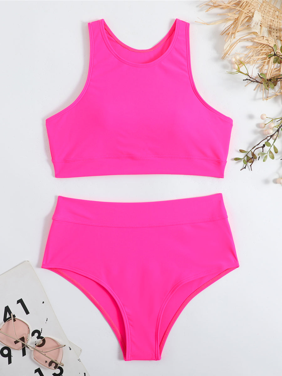 Bikini med hög hals och högmidjade trosor för dam  Shapewear