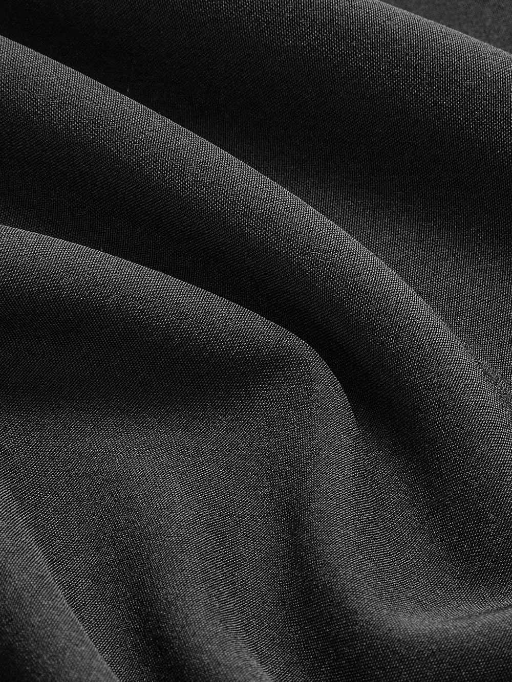 Women's floor-length dress with structured bodice, high neckline, and side cut-out accent