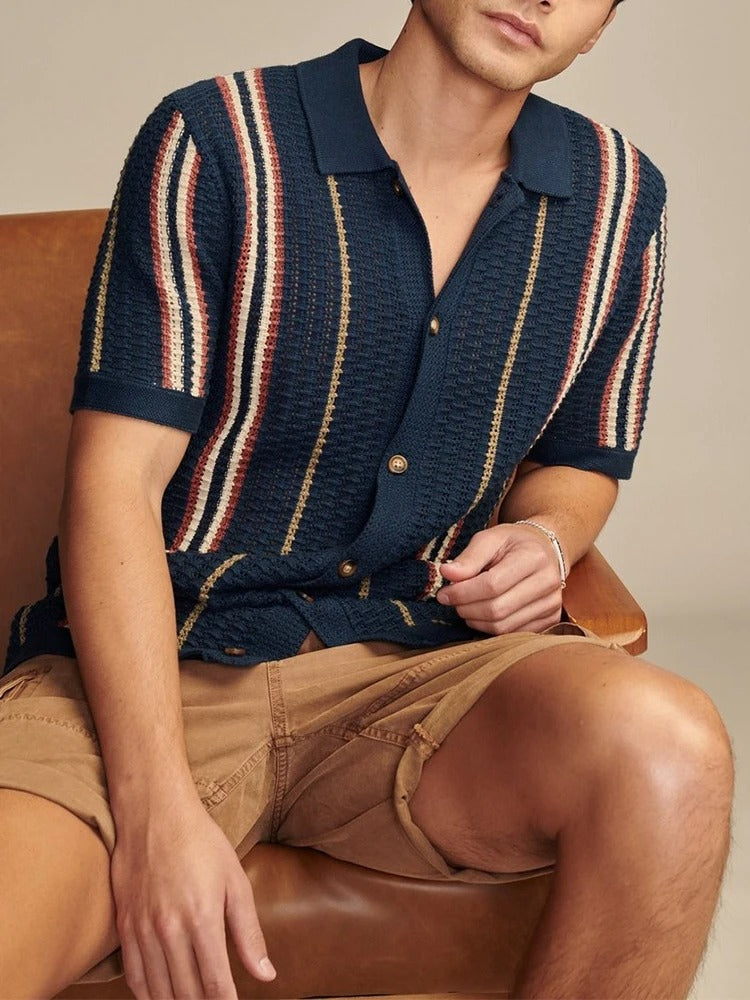 Polo Shirt Button Placket for Men