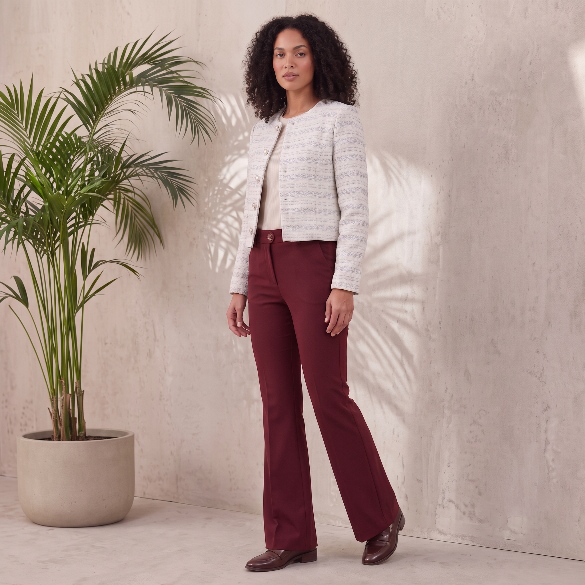 Wool-Blend Flared Pants Women