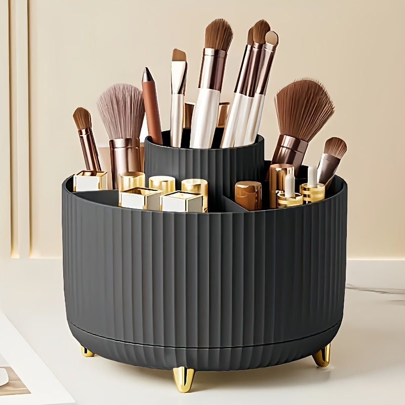 ABS makeup organizer with multiple storage compartments on a flat surface