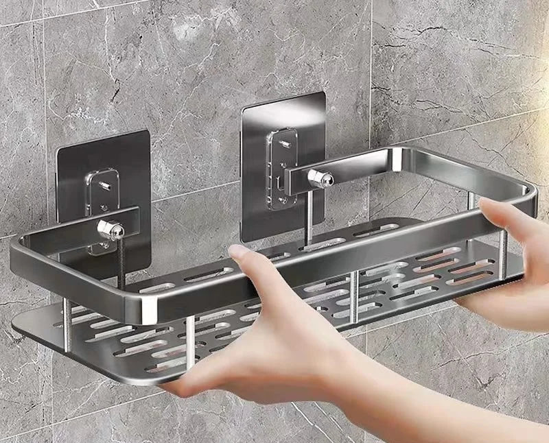 Corrosion-resistant aluminum bathroom shelf for everyday bathroom essentials
