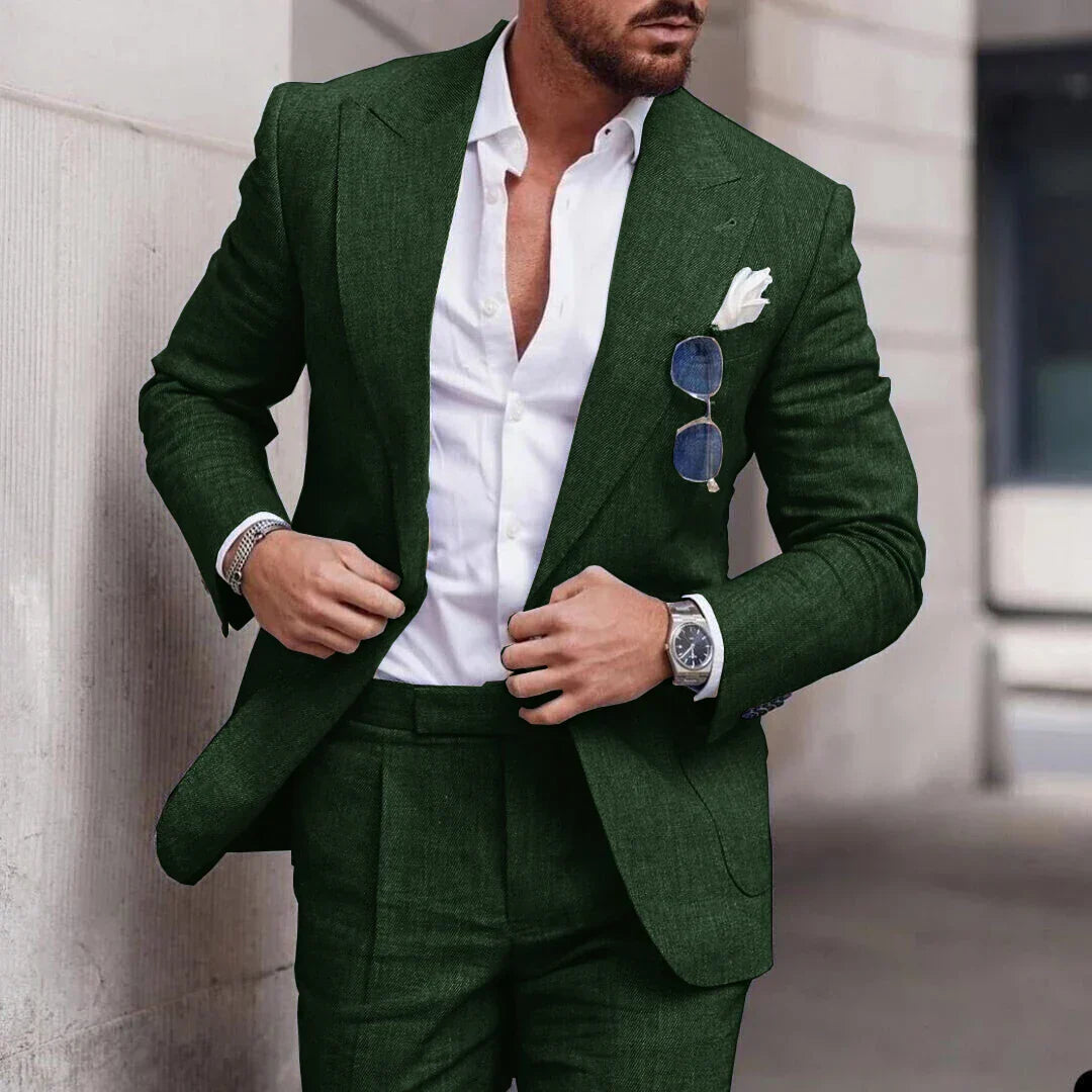 Men's tailored nylon blend blazer showing structured silhouette and clean chest lines