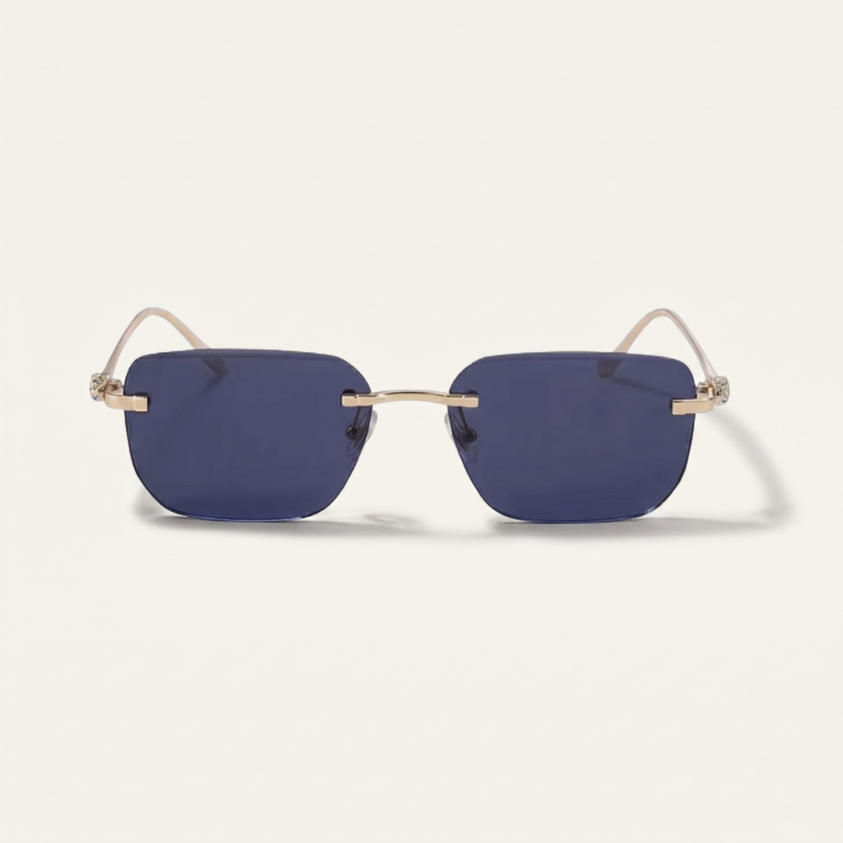 Men's rectangular sunglasses with slim metal bridge