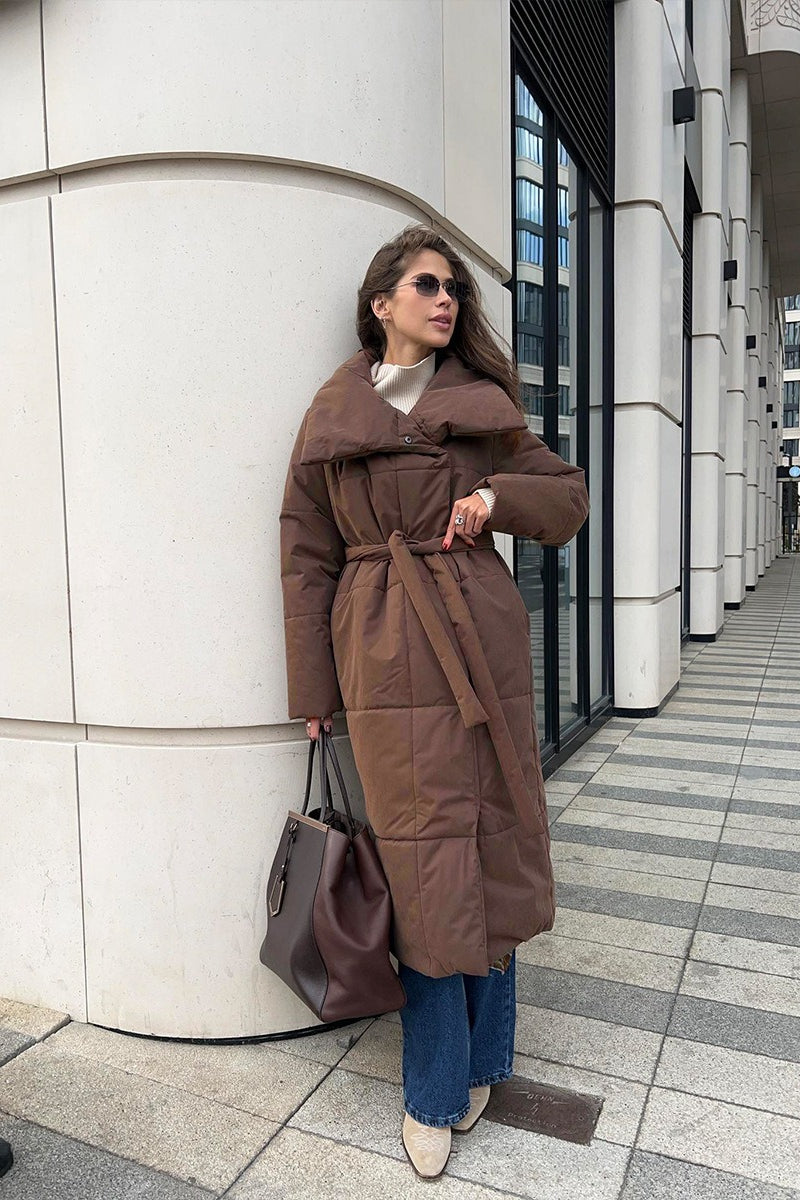Women's relaxed-fit padded coat with extended length