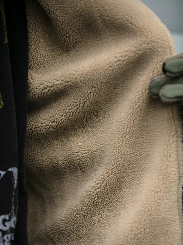Men's sherpa collar jacket with zipper closure and side pockets